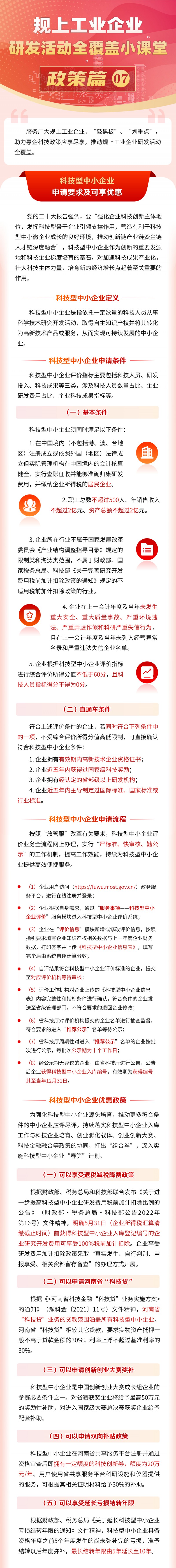 规上工业企业研发活动全覆盖小课堂--科技型中小企业申请要求及可享优惠